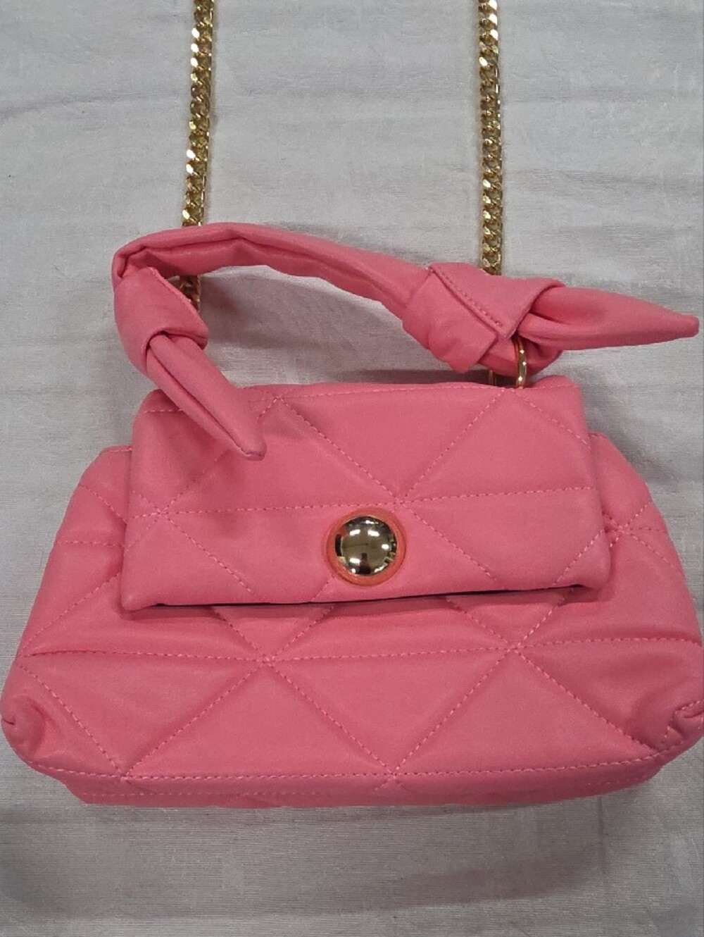 Call It Spring Pink Quilted Crossbody Bag with Knot Handles - Picture 3 of 7
